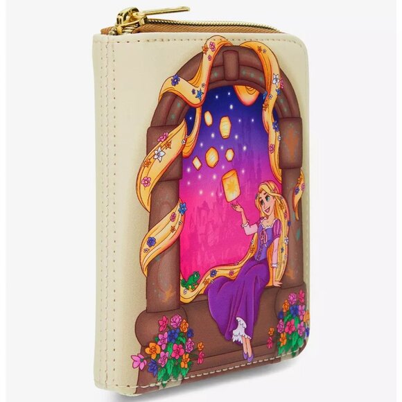 Loungefly Disney Tangled Wallet Princess Rapunzel Lanterns Floral Zip Around - Picture 4 of 4